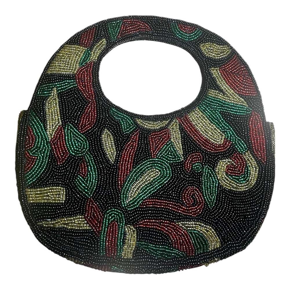 Vintage Swee Lo New York Hand Glass Beaded Evening Bag Clutch 90s Bold Geometric